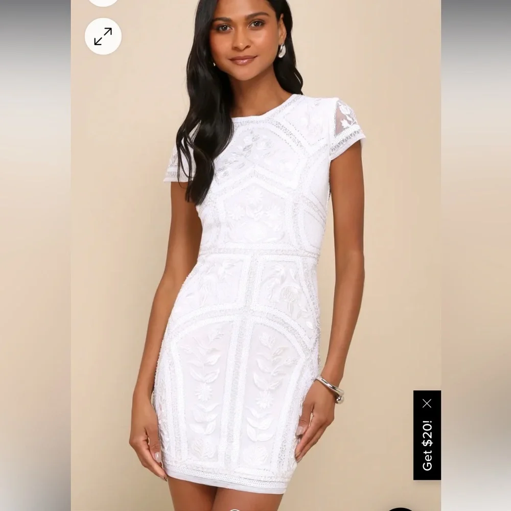 Lulu’s Sequin Embroidered Bodycon Dress - Picture 1 of 4